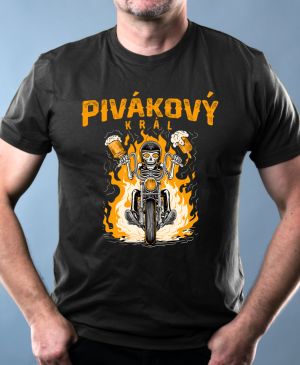 Nejoblíbenější pánské Triko Basic s motivem Pivákový král, černá
