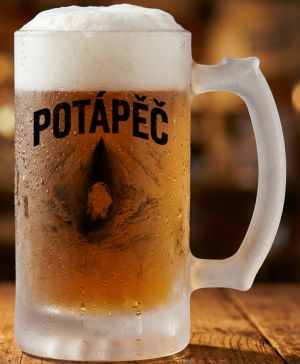 Půllitr skleněný 500 ml. s motivem Potápěč, matné sklo