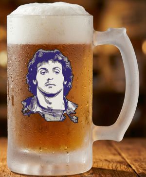 Půllitr skleněný 500 ml. s motivem Rambo, V2, matné sklo