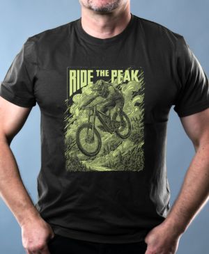 Nejoblíbenější pánské Triko Basic s motivem Ride the Peak, černá