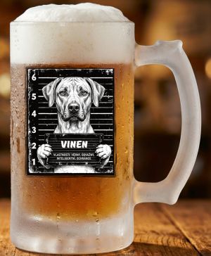 Půllitr skleněný 500 ml. s motivem Ridgeback, matné sklo