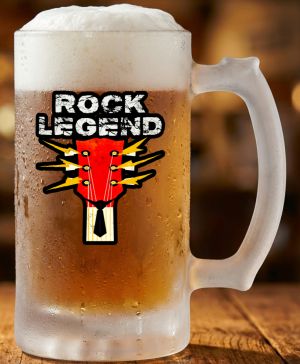 Půllitr skleněný 500 ml. s motivem Rock legend, matné sklo