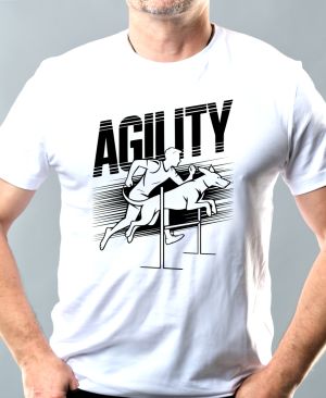 Nejoblíbenější pánské Triko Basic s motivem Shadow agility, černý potisk, bílá