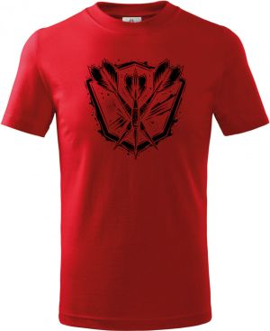 Dětské triko Basic s motivem Šipkařská elita, černý tisk, červená