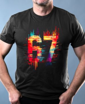 Nejoblíbenější pánské Triko Basic s motivem Six Seven, Glitch, černá