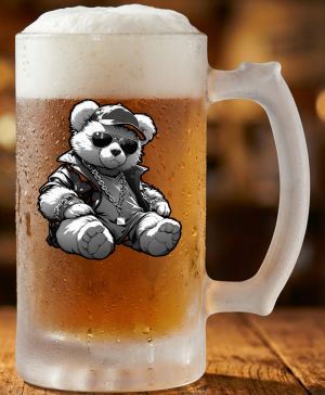 Půllitr skleněný 500 ml. s motivem Teddy Bear, matné sklo