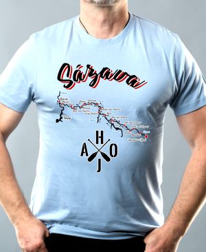 Nejoblíbenější pánské Triko Basic s motivem Sázava, mapa, nebesky modrá