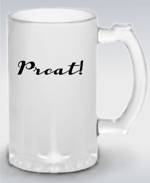 Půllitr skleněný 500 ml. s motivem Prcat