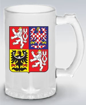 Půllitr skleněný 500 ml. s motivem ČESKÝ ZNAK