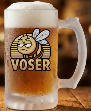Půllitr skleněný 500 ml. s motivem VOSER, matné sklo
