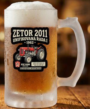 Půllitr skleněný 500 ml. s motivem Zetor 2011, matné sklo