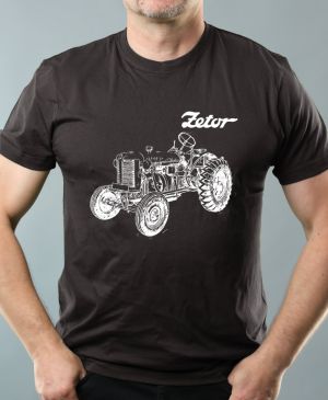 Nejoblíbenější pánské Triko Basic s motivem Zetor 25, V5, ebony gray